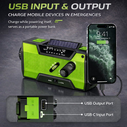 🔋 Solar Hand Crank Emergency Radio - Be Prepared, Not Scared🔥
