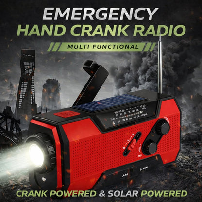🔋 Solar Hand Crank Emergency Radio - Be Prepared, Not Scared🔥