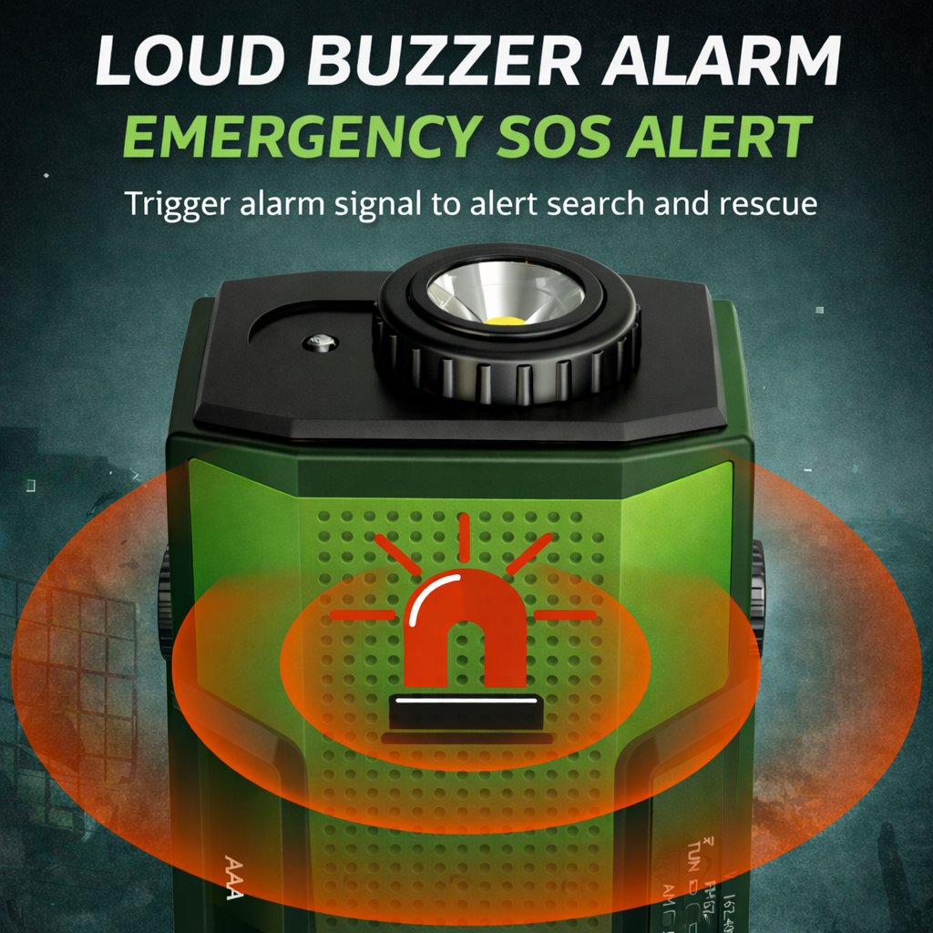 🔋 Solar Hand Crank Emergency Radio - Be Prepared, Not Scared🔥