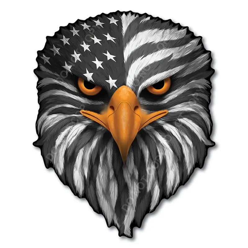(🎁Last Day 49% OFF)🦅Reflective Eyes Eagle Decal – Patriotic USA Flag Vinyl Sticker for Trucks, Cars, Coolers, Laptops – Waterproof & Fade-Resistant