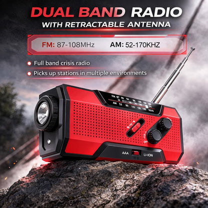 🔋 Solar Hand Crank Emergency Radio - Be Prepared, Not Scared🔥