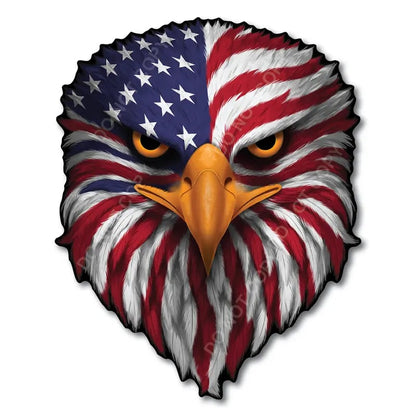 (🎁Last Day 49% OFF)🦅Reflective Eyes Eagle Decal – Patriotic USA Flag Vinyl Sticker for Trucks, Cars, Coolers, Laptops – Waterproof & Fade-Resistant